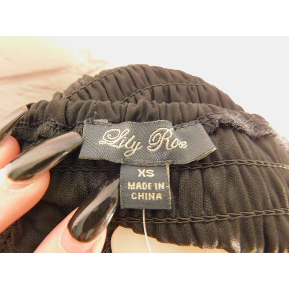 Lily Rose Black Sleeveless Chiffon Sweetheart Dress Jr XS NWT - Picture 9 of 12